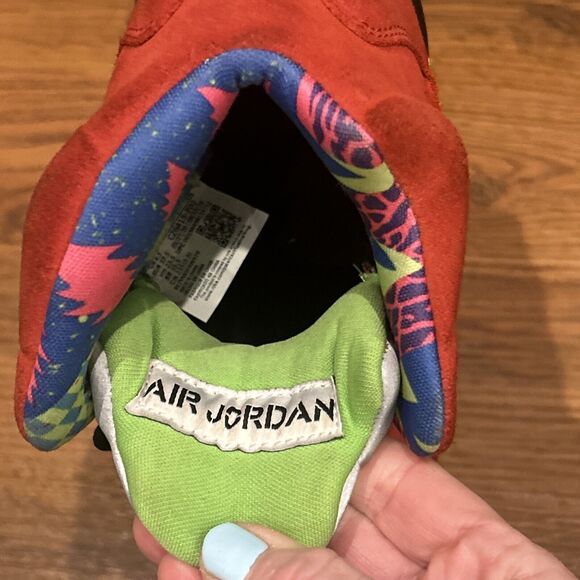 Nike Air Jordan 5 Retro SE Mid What The Size 5 Youth CZ6415-700 Red Yellow Boys - Picture 10 of 12